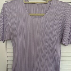 Issey Miyake Pleats please Lilac Short-Sleeve Top sz. 3